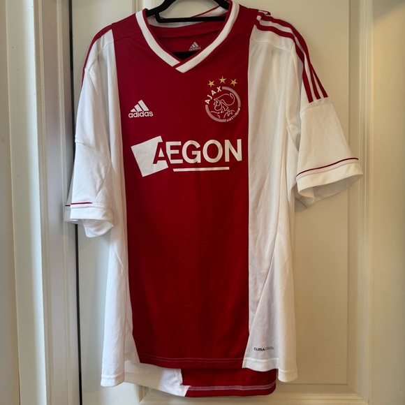 adidas Other - Adidas Ajax Red and White Jersey with V-Neck
